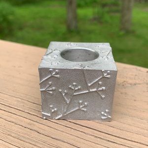 Vilmain pewter candle holder branches pattern